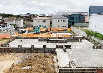 茨城県ひたちなか市ウチダデンキの新店舗の工事中です